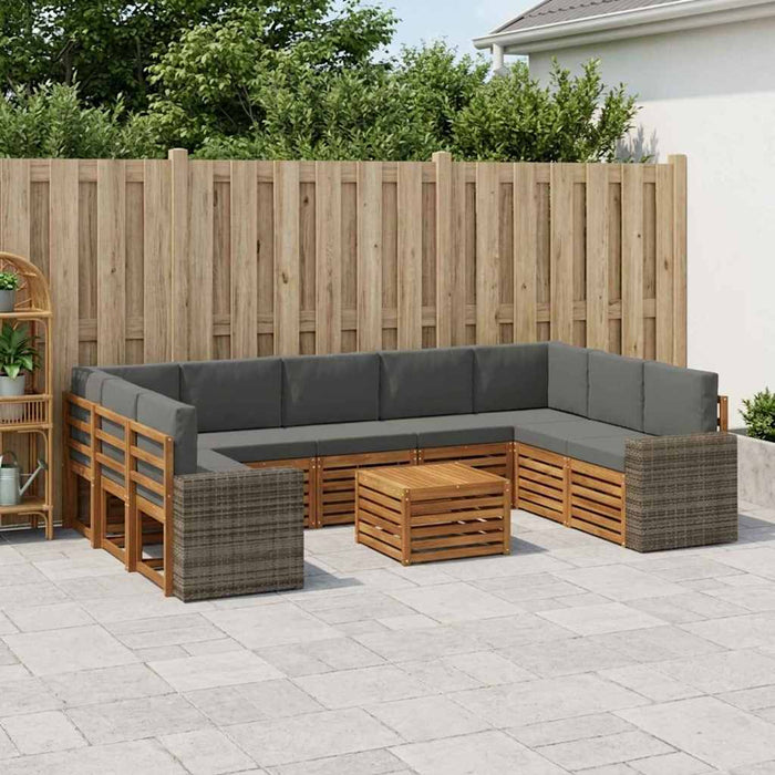 Seturi de canapele cu pernă 10 pcs Natural și Antracit WALTI