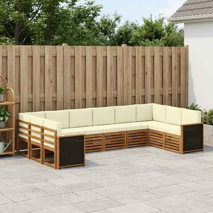 Set canapea sectională cu pernă 7 pcs Natural și Crem WALTI