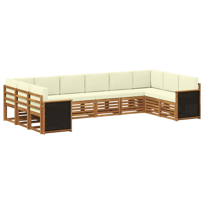 Set canapea sectională cu pernă 7 pcs Natural și Crem WALTI