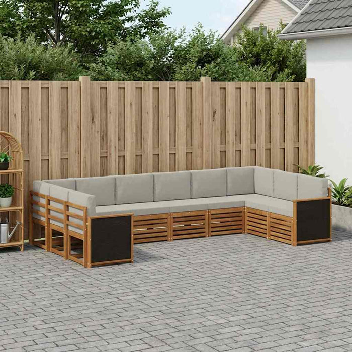Set canapea sectională cu pernă 7 pcs Natural și gri deschis WALTI