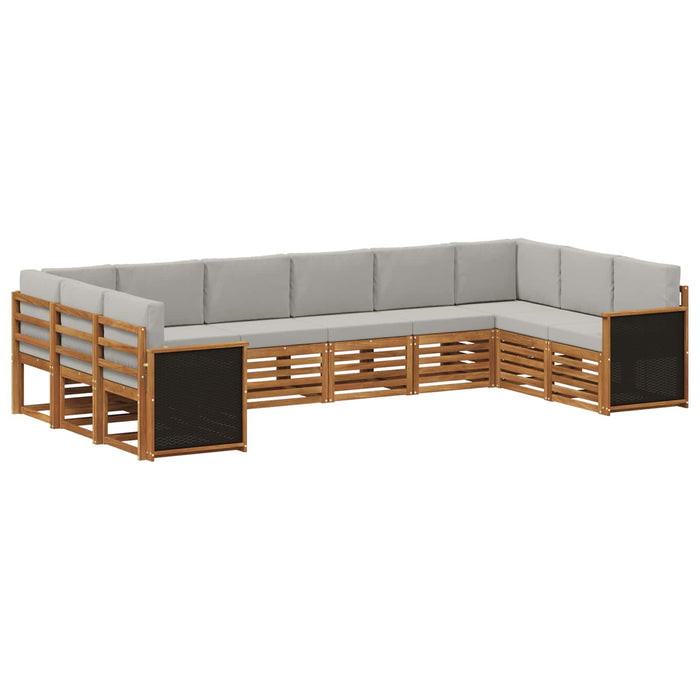 Set canapea sectională cu pernă 7 pcs Natural și gri deschis WALTI