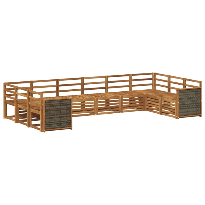 Set canapea sectională 7 pcs natural Lemn Solid de Acacia WALTI