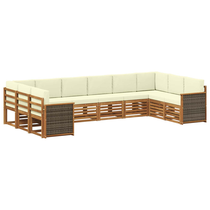 Set canapea sectională cu pernă 7 pcs Natural și Crem WALTI
