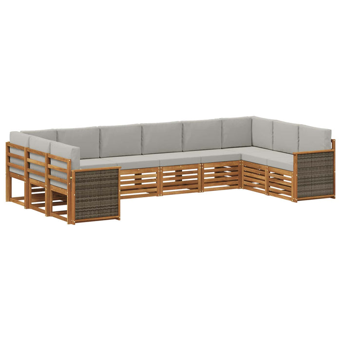Set canapea sectională cu pernă 7 pcs Natural și gri deschis WALTI