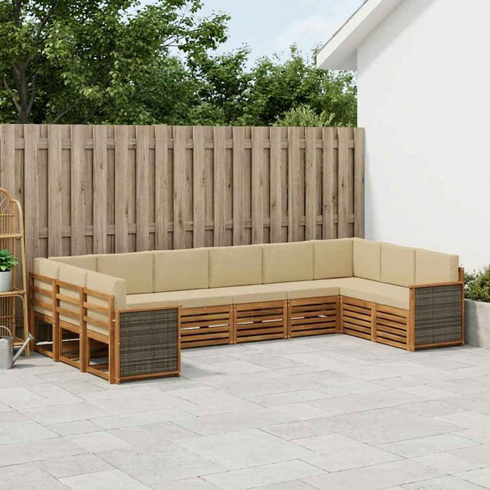 Set canapea sectională cu pernă 7 pcs natural WALTI