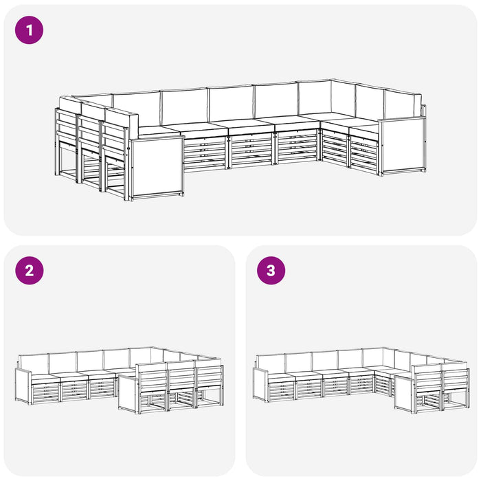 Set canapea sectională cu pernă 7 pcs natural WALTI