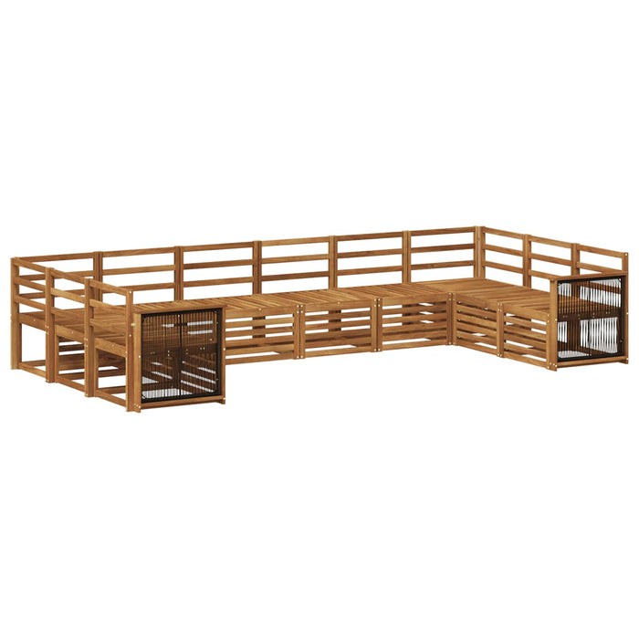 Set canapea sectională 7 pcs natural Lemn Solid de Acacia WALTI