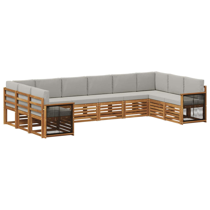 Set canapea sectională cu pernă 7 pcs Natural și gri deschis WALTI
