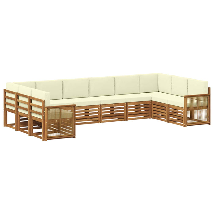 Set canapea sectională cu pernă 7 pcs Natural și Crem WALTI