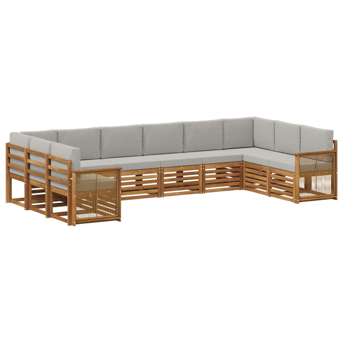 Set canapea sectională cu pernă 7 pcs Natural și gri deschis WALTI