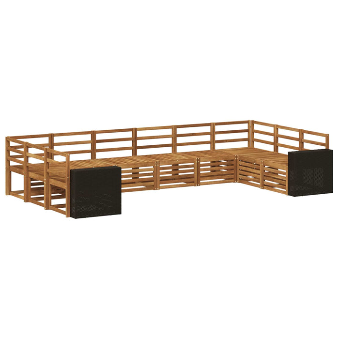 Set canapea sectională 10 pcs natural Lemn Solid de Acacia WALTI