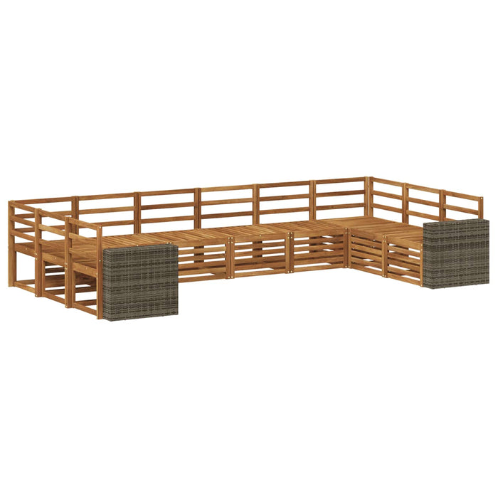 Set de canapele de exterior 10 pcs natural Lemn Solid de Acacia WALTI