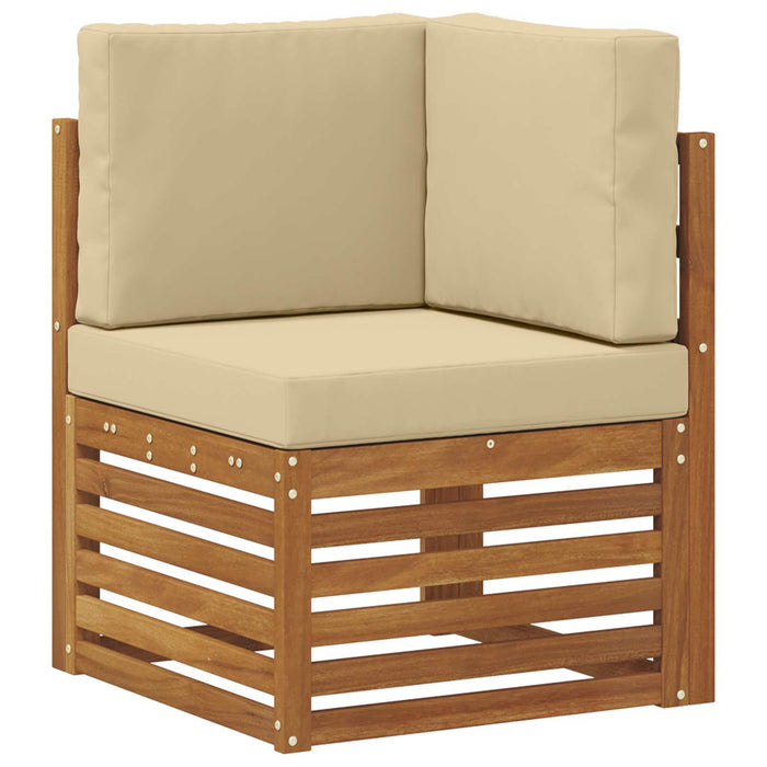 Set de canapele de exterior 10 pcs Natural și Bej Poliester WALTI