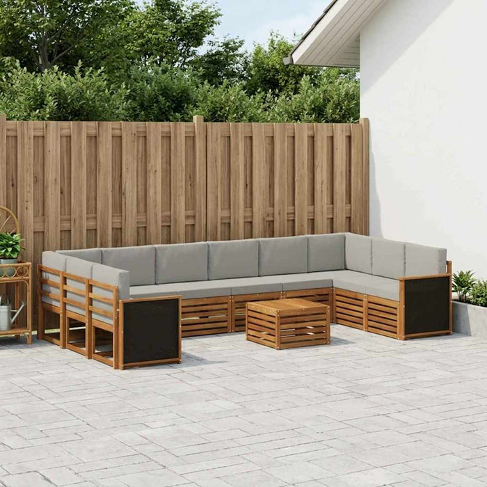 Set de canapele de exterior 8 pcs Natural și gri deschis WALTI