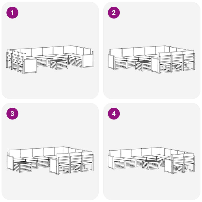 Set de canapele de exterior cu pernă 8 pcs Natural și Antracit WALTI