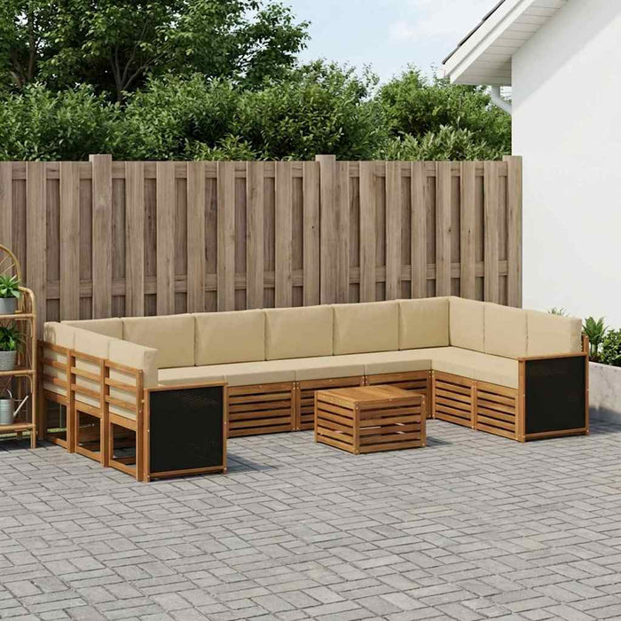 Set de canapele de exterior cu pernă 8 pcs natural WALTI