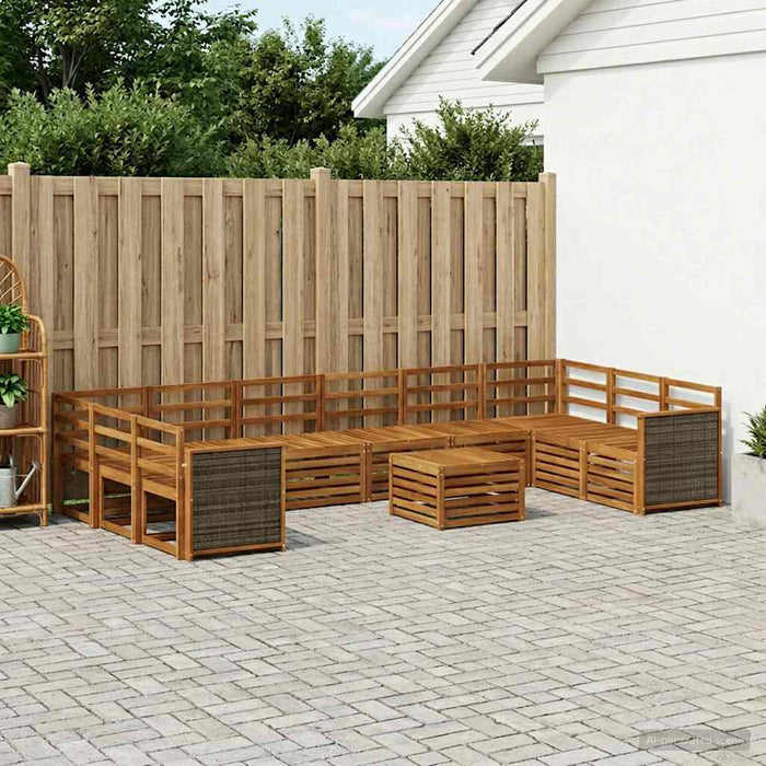 Set de canapele de exterior 8 pcs natural Lemn Solid de Acacia WALTI