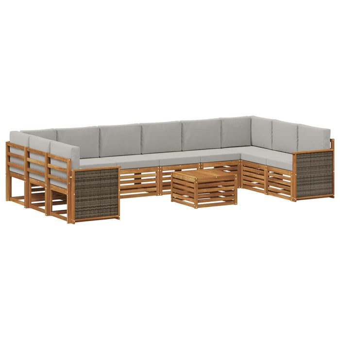 Set de canapele de exterior 8 pcs Natural și gri deschis WALTI