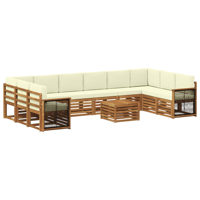 Set de canapele de exterior cu pernă 8 pcs Natural și Crem WALTI