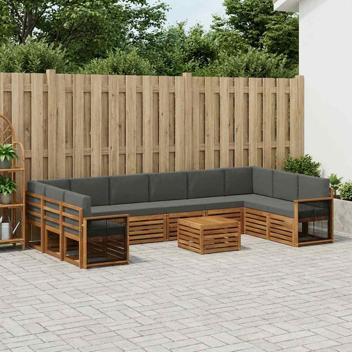 Set de canapele de exterior cu pernă 8 pcs Natural și Antracit WALTI