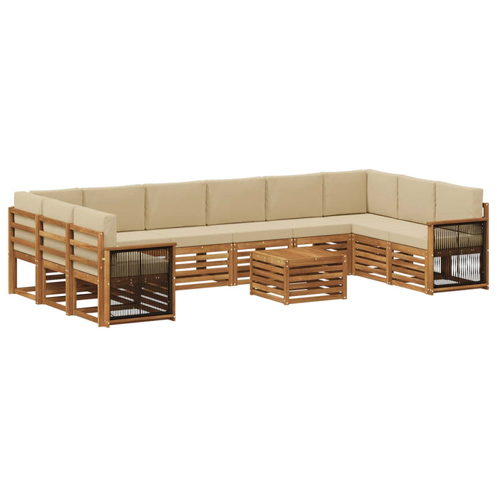 Set de canapele de exterior cu pernă 8 pcs natural WALTI