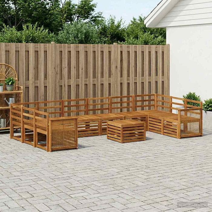 Set de canapele de exterior 8 pcs natural Lemn Solid de Acacia WALTI