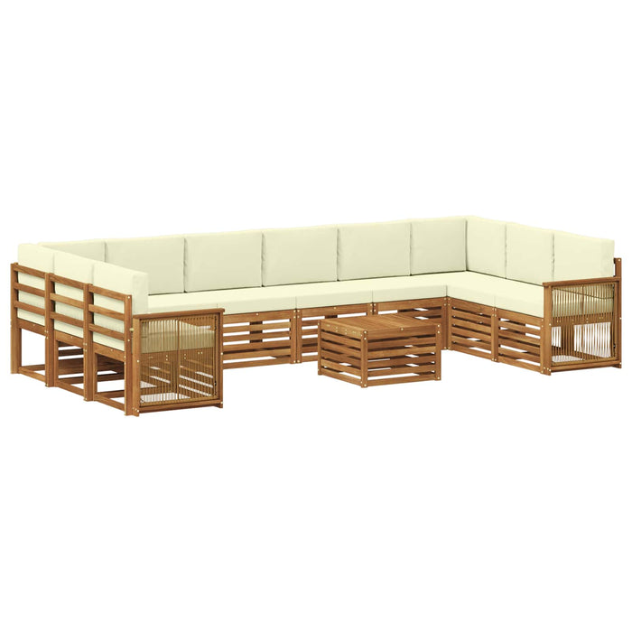 Set de canapele de exterior cu pernă 8 pcs Natural și Crem WALTI