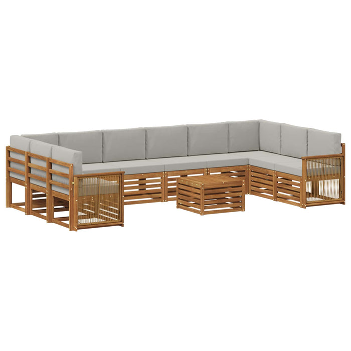 Set de canapele de exterior 8 pcs Natural și gri deschis WALTI