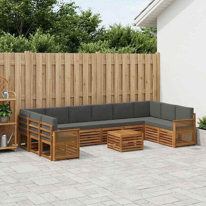 Set de canapele de exterior cu pernă 8 pcs Natural și Antracit WALTI