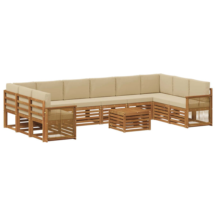 Set de canapele de exterior cu pernă 8 pcs natural WALTI