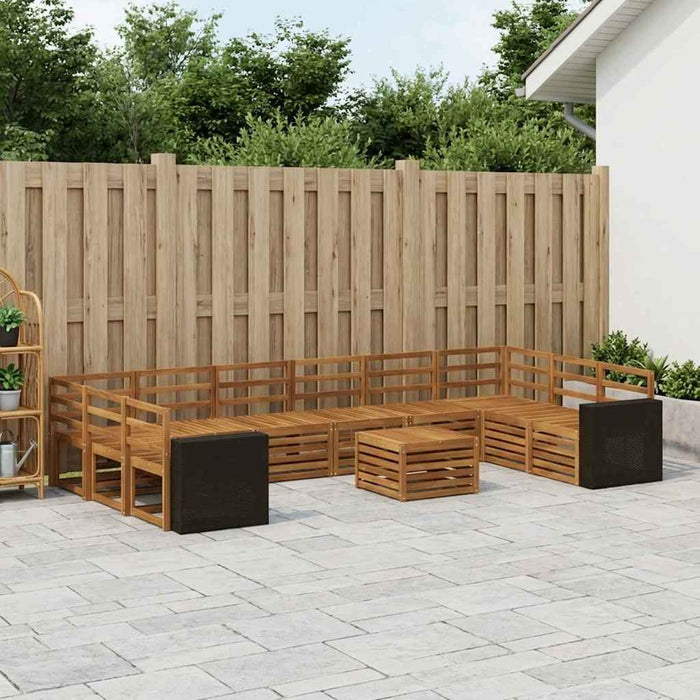 Set de canapele de exterior 11 pcs natural Lemn Solid de Acacia WALTI
