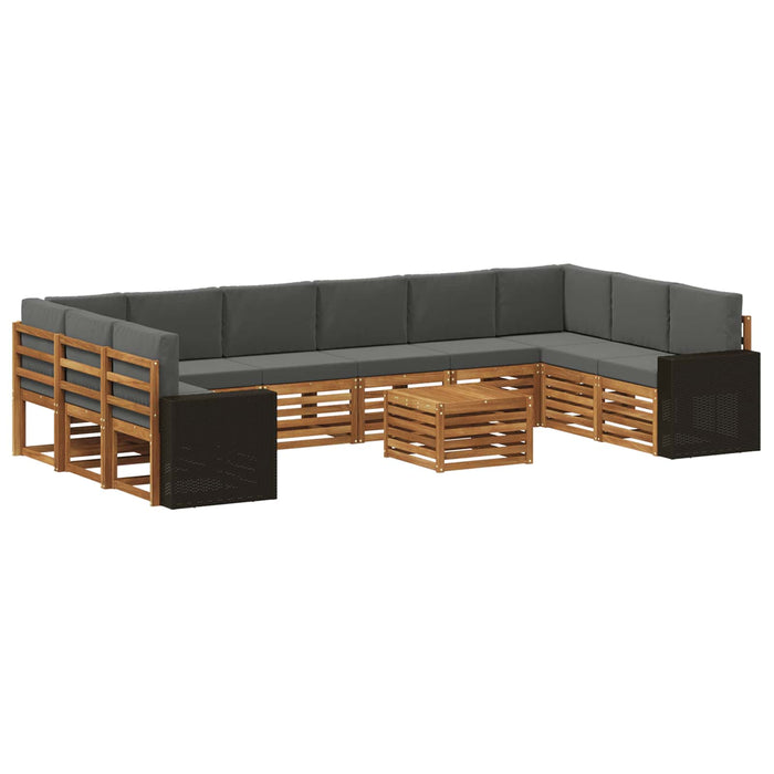 Set de canapele de exterior cu pernă 11 pcs Natural și Antracit WALTI