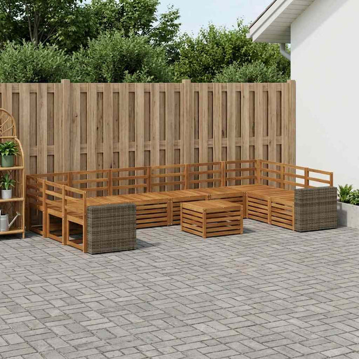 Set de canapele de exterior 11 pcs natural Lemn Solid de Acacia WALTI