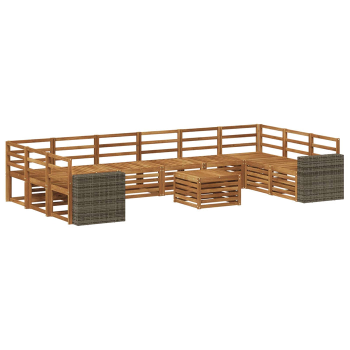 Set de canapele de exterior 11 pcs natural Lemn Solid de Acacia WALTI