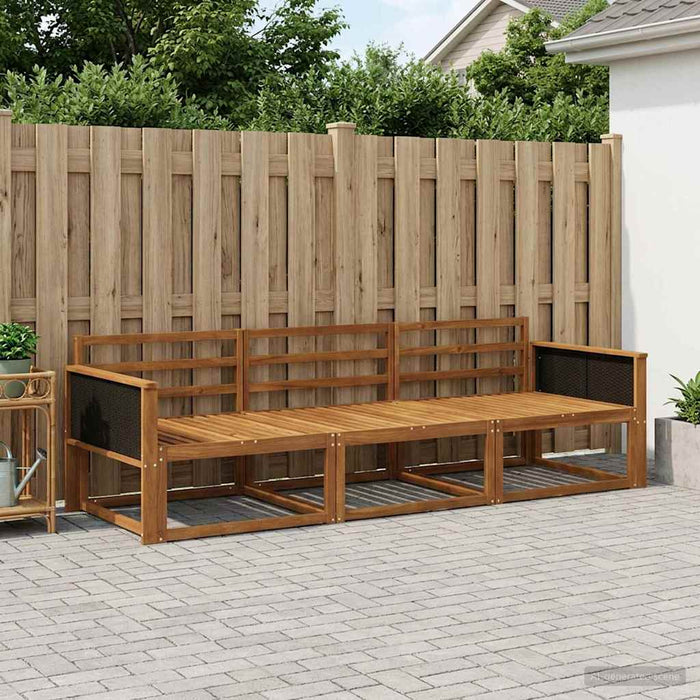 Set de canapele de exterior 3 pcs natural Lemn Solid de Acacia WALTI