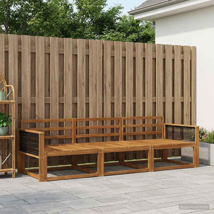 Set de canapele de exterior 3 pcs natural Lemn Solid de Acacia WALTI