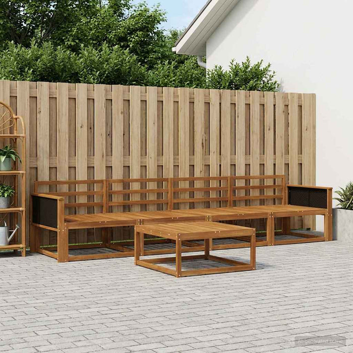 Set de canapele de exterior 5 pcs natural Lemn Solid de Acacia WALTI
