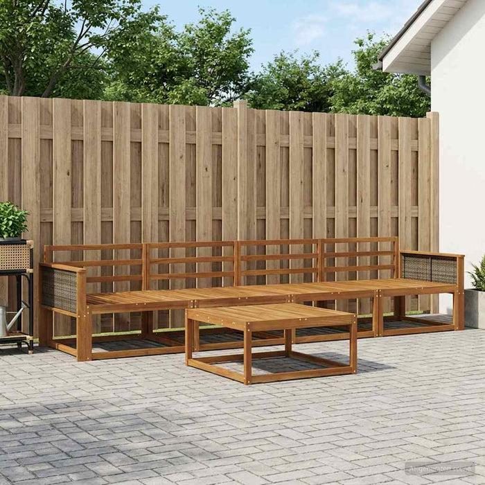 Set de canapele de exterior 5 pcs natural Lemn Solid de Acacia WALTI