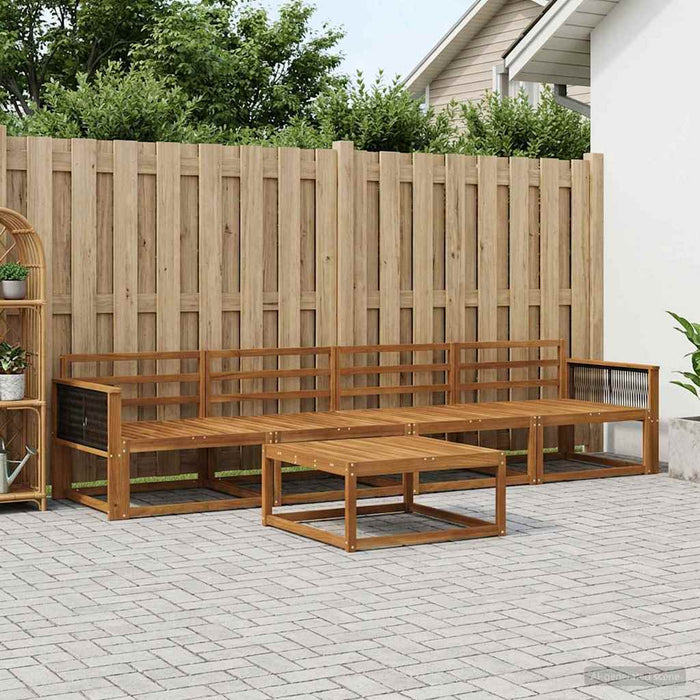 Set de canapele de exterior 5 pcs natural Lemn Solid de Acacia WALTI