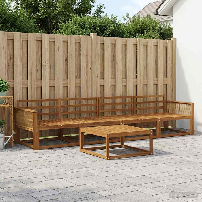 Set de canapele de exterior 5 pcs natural Lemn Solid de Acacia WALTI