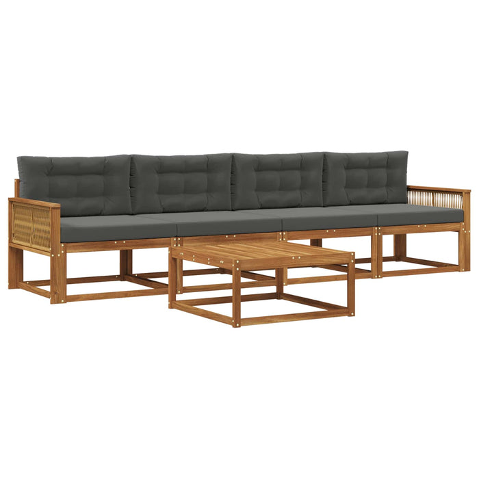 Set de canapele de exterior cu pernă 5 pcs Natural și Antracit WALTI