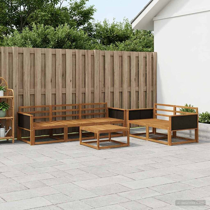 Set de canapele de exterior 6 pcs natural Lemn Solid de Acacia WALTI