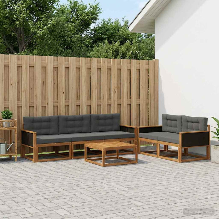 Set de canapele de exterior cu pernă 6 pcs Natural și Antracit WALTI
