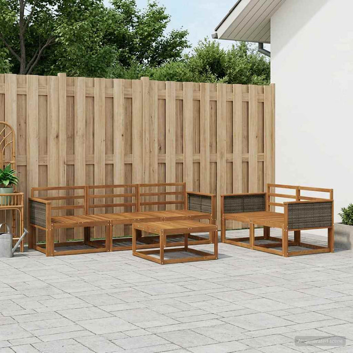 Set de canapele de exterior 6 pcs natural Lemn Solid de Acacia WALTI