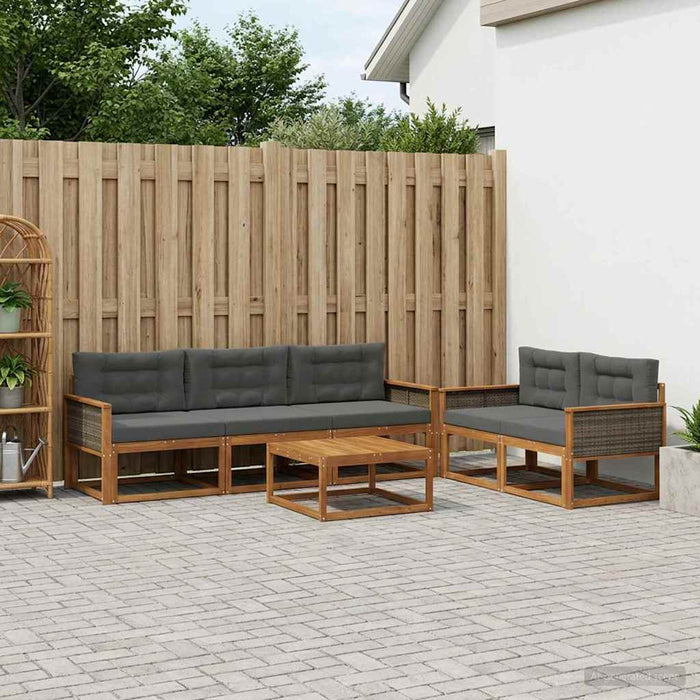Set de canapele de exterior 6 pcs Natural și Antracit WALTI