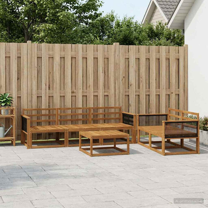 Set de canapele de exterior 6 pcs natural Lemn Solid de Acacia WALTI