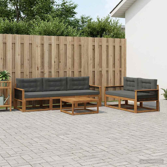 Set de canapele de exterior cu pernă 6 pcs Natural și Antracit WALTI