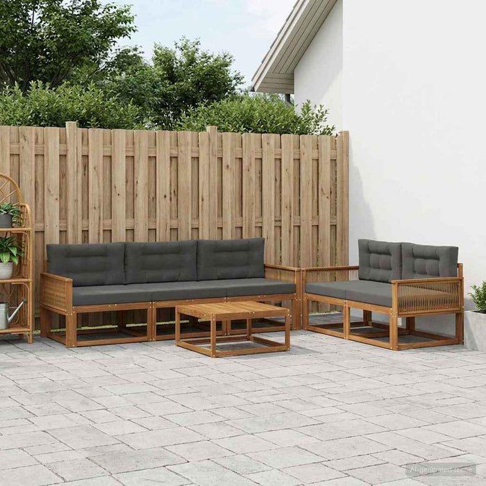 Set de canapele de exterior cu pernă 6 pcs Natural și Antracit WALTI