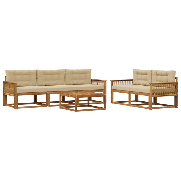 Set de canapele de exterior 6 pcs Natural și Bej WALTI