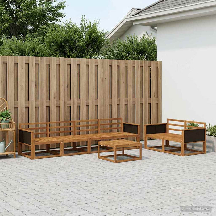 Set de canapele de exterior 7 pcs natural Lemn Solid de Acacia WALTI
